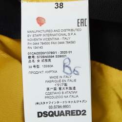 Dsquared2 Green Gabardine and Printed Crepe Zip-Up Jacket S