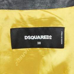 Dsquared2 Green Gabardine and Printed Crepe Zip-Up Jacket S