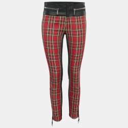 Dsquared2 Red/Blue Scottish Check and Denim Denise Fit Jeans S Waist 29'
