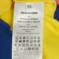 Pre Owned Dsquared2 Colorblocked Cotton Ski Joggers XL