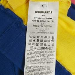 Pre Owned Dsquared2 Colorblocked Cotton Ski Joggers XL