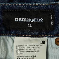 مملوكة مسبقًا بنطلون جينز ديسكويرد2 دنيم أزرق وسط متوسط تويجي - خصر 32"