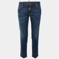 مملوكة مسبقًا Dsquared2 Blue Denim Medium Waist Twiggy Jeans M/Waist 32"