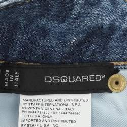 Pre Owned Dsquared2 Blue Denim Embellished Jeans S