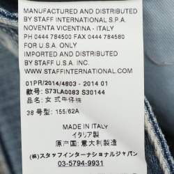 Pre Owned Dsquared2 Blue Denim Embellished Jeans S