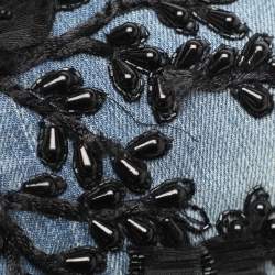 Pre Owned Dsquared2 Blue Denim Embellished Jeans S