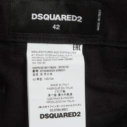 Pre Owned Dsquared2 Black Gabardine Londean Slim Fit Trousers M