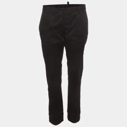 Pre Owned Dsquared2 Black Gabardine Londean Slim Fit Trousers M