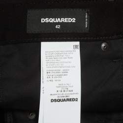 Pre Owned Dsquared2 Black Denim Cool Girl Cropped Jeans M/Waist 34" 