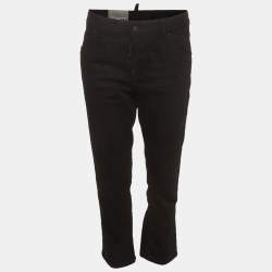 Pre Owned Dsquared2 Black Denim Cool Girl Cropped Jeans M/Waist 34" 
