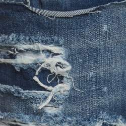 مملوكة مسبقًا Dsquared2 Blue Distressed Denim Cool Girl Cropped Jeans S/Waist 32"