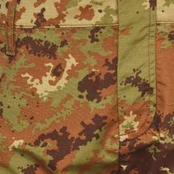 Pre Owned Dsquared2 Green Camouflage Print Nylon Cropped Cargo Pants M