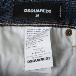 Pre Owned Dsquared2 Indigo Dark Wash Stretch Denim Dalma Hot Pants S