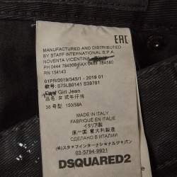 Dsquared2 Black Paint Splash Denim Straight-Leg Jeans M Waist 29''