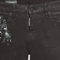 Dsquared2 Black Paint Splash Denim Straight-Leg Jeans M Waist 29''