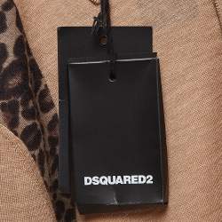 Pre Owned Dsquared2 Brown Wool Knit Shoulder Trimmed Polo Tshirt M