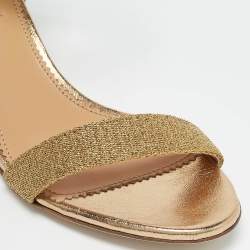 Dsquared2 Gold Lurex Fabric Ankle Strap Sandals Size 36