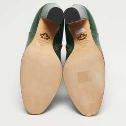 Pre Owned Dsquared2 Dark Green Leather Ankle Boots Size 39