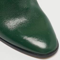 Pre Owned Dsquared2 Dark Green Leather Ankle Boots Size 39