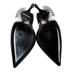 Dsquared2 Brown Tortoise Patent Leather Pointed Toe Pumps Size 38