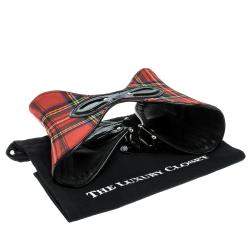 Dsquared2 Red Chequered Wool Corset Belt