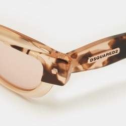 Pre Owned Dsquared2 Rose Gold/Tortoise AVA DQ 0335 Cat-Eye Sunglasses