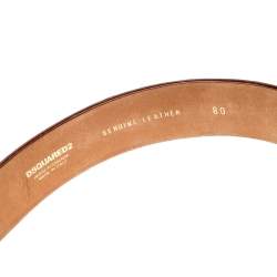 Dsquared2 Red Lizard Embossed Leather Belt 80CM