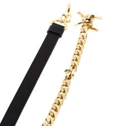 Dsquared2 Black Leather Chain Belt 95CM