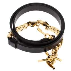 Dsquared2 Black Leather Chain Belt 95CM