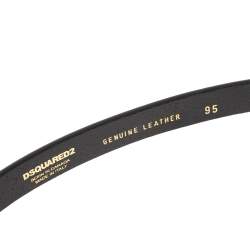 Dsquared2 Black Leather Chain Belt 95CM