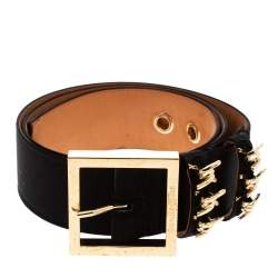 Dsquared2 Black Satin Wire Buckle Belt 90CM