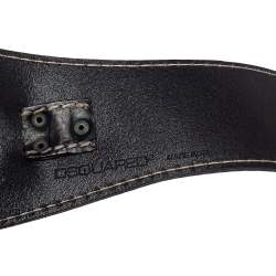 Pre Owned DSquared2 Black Leather Buckle Waist Belt Medium