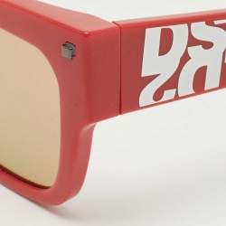 Dsquared2 Red/White Logo Doody Mirrored Wayfarer Sunglasses