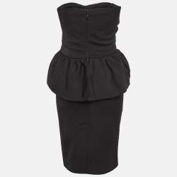 Dsquared2 Black Wool Blend Strapless Mini Dress M