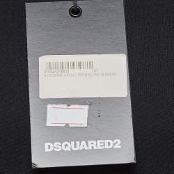 Dsquared2 Black Mesh Trim Crepe Zipper Detail Mini Dress S