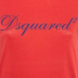 Dsquared2 Red logo Print Jersey Short Sleeve T-Shirt M