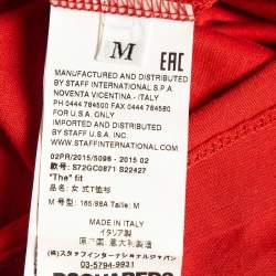 Dsquared2 Red logo Print Jersey Short Sleeve T-Shirt M