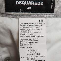 Dsquared2 Grey Distressed Denim Jeans S Waist 32"