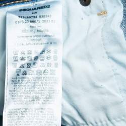 Pre Owned Dsquared2 Blue Washed Denim Rip Detail Jeans S Waist 31"