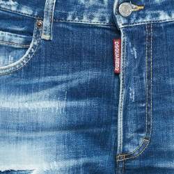 Pre Owned Dsquared2 Blue Washed Denim Rip Detail Jeans S Waist 31"