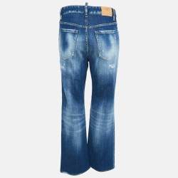 Pre Owned Dsquared2 Blue Washed Denim Rip Detail Jeans S Waist 31"