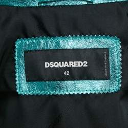 Dsquared2 Multicolor Leather Paneled Glam Rock Biker Jacket M