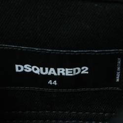 Dsquared2 Black Printed Denim Button Front Jacket M