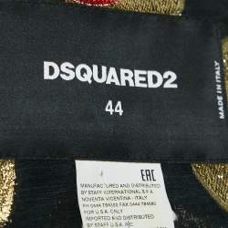 Dsquared2 Black Lurex Blend Jacquard Long Coat M