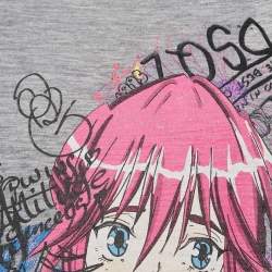 Dsquared2 Multicolor Anime Manga Print Cotton Crew Neck T-Shirt S