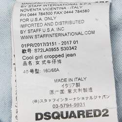 Pre Owned Dsquared2 Blue Distressed Denim Cool Girl Cropped Jeans S Waist 31"