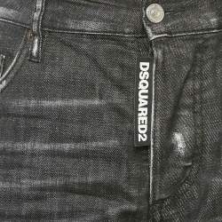 Dsquared2 Black Distressed Denim Dan Jeans S Waist 30"