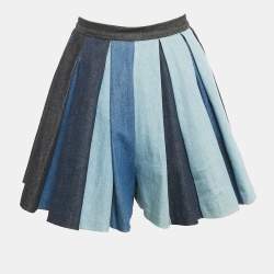 Dsquared2 Blue Denim Pleated Shorts XS