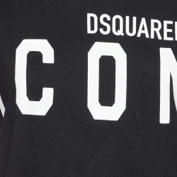 Dsquared2 Black Logo Printed ICON Cotton Regular Fit T-Shirt L