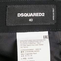 Dsquared2 Black Wool Zip Detail Trousers S